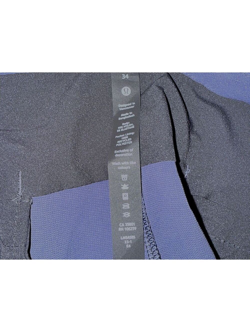 Lululemon ABC Slim-Fit Pant Warpstreme 34 Blue Chino Trouser Slim - Picture 5 of 5
